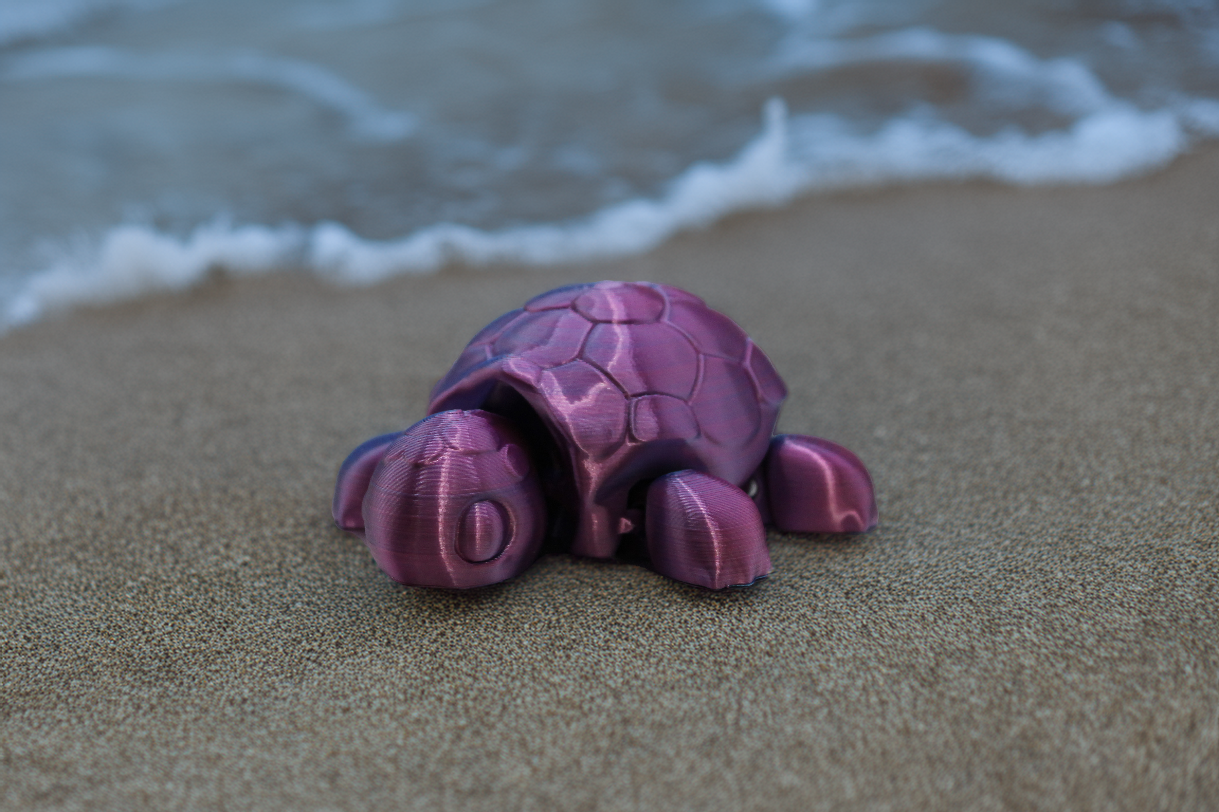 Large Articulated Turtle – Pink & Blue Gradient